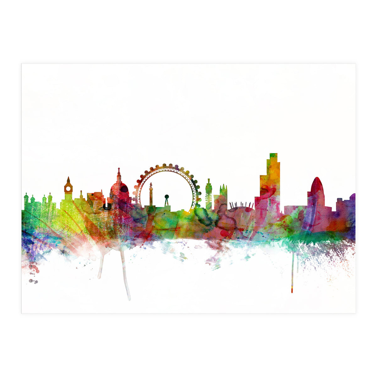 London England Skyline (Print Only)