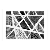 Geometric doodle pattern in black and white (Print Only) thumbnail