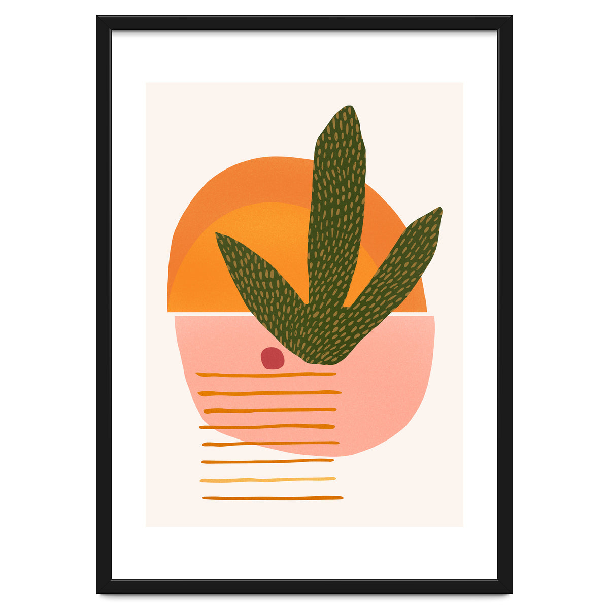 Desert Sunset With Cactus And Cherry