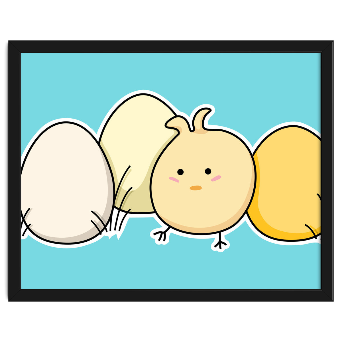 Kawaii Cute Chick And Eggs
