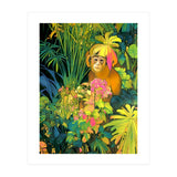 Daydreamer, Coming of Age Monkey Tropical Jungle Plants, Wildlife Botanical Nature Forest Bohemian Animals (Print Only) thumbnail