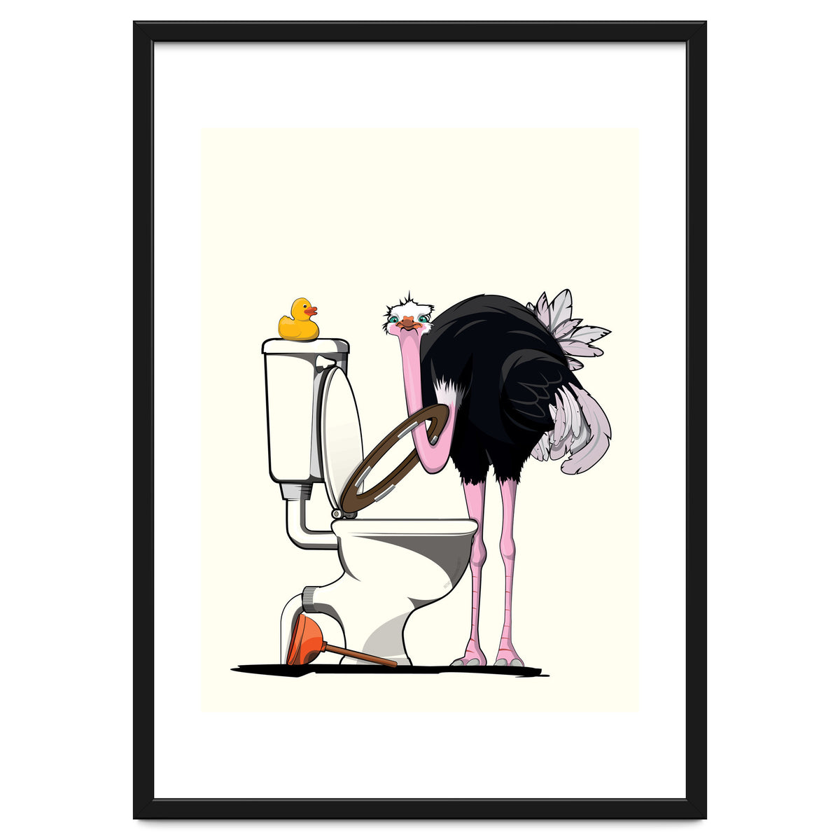 Ostrich on the Toilet, Funny Bathroom Humour
