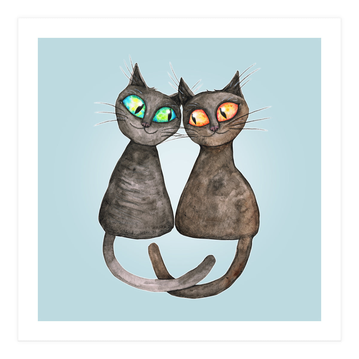 Two cute loving cats (Print Only)
