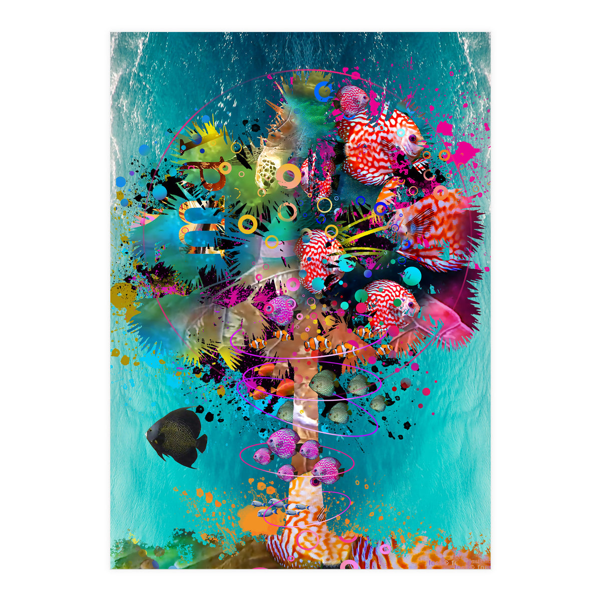 Surf Palm 02 Halfed Large2 (Print Only)