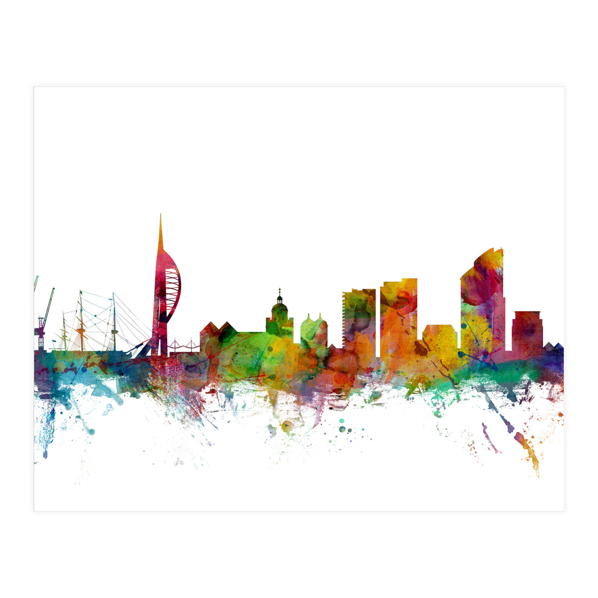 Portsmouth England Skyline (Print Only)