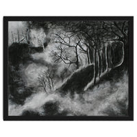 Black and White Forest in Clouds