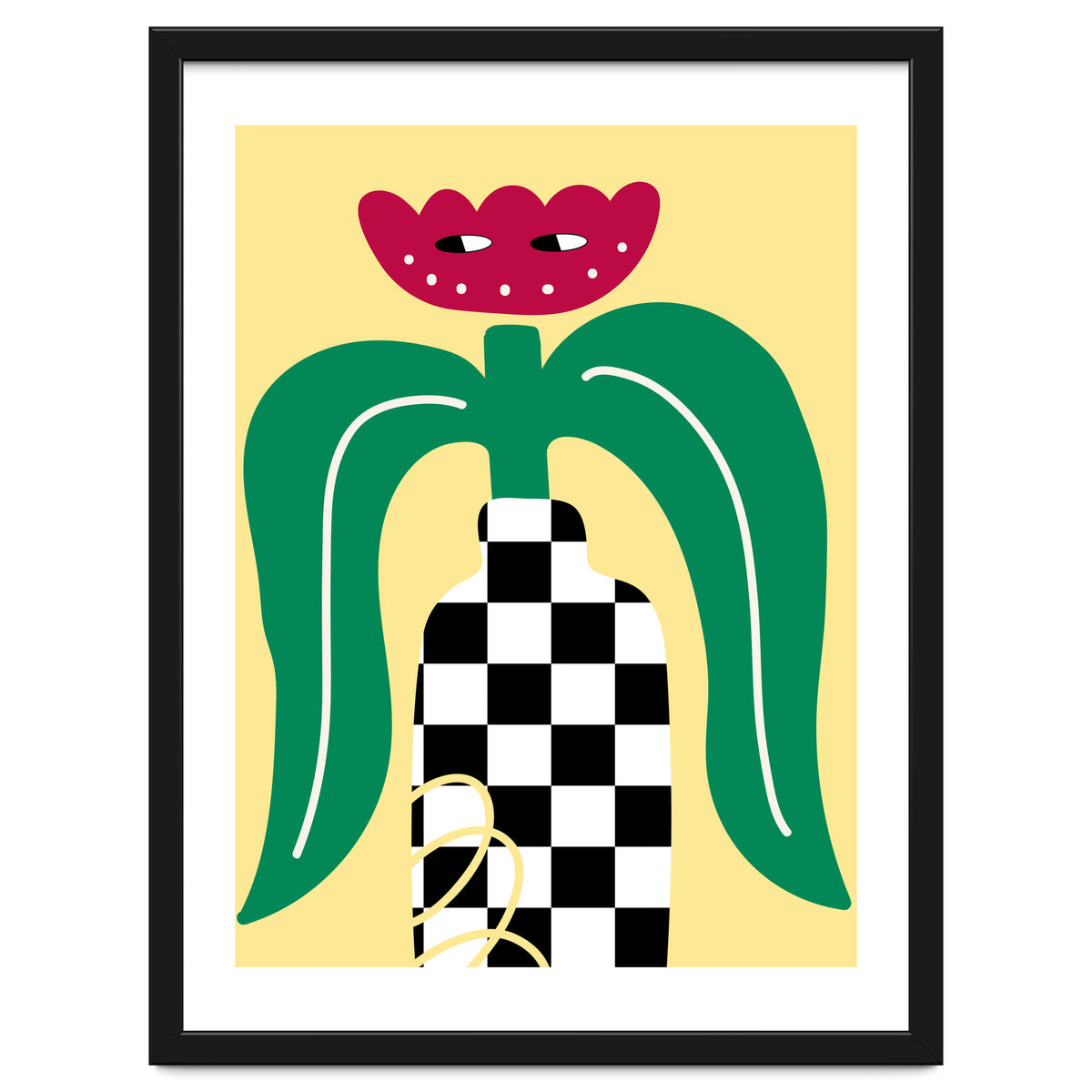 Flower Character in Checker Vase
