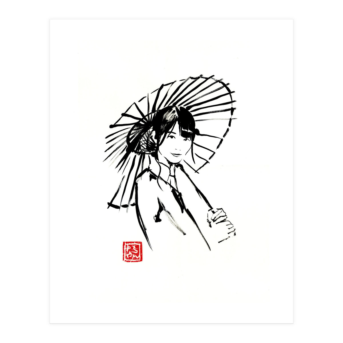 Geisha Umbrella  (Print Only)