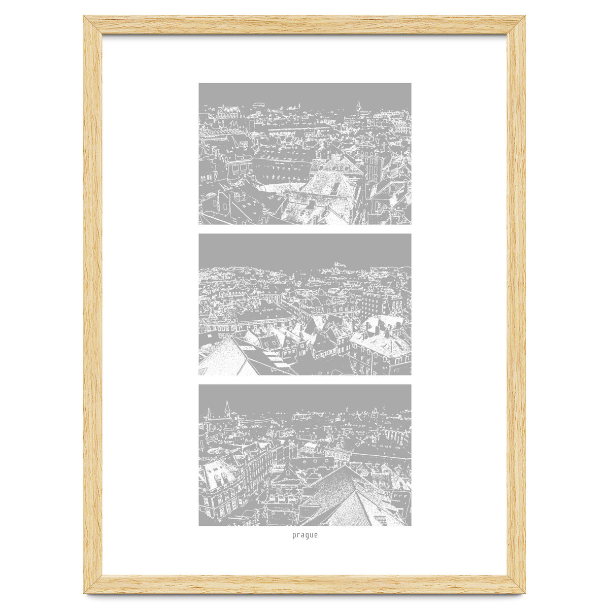 Prague print in grey
