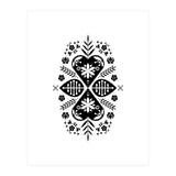 Scandinavian Folk Pattern Monochrome (Print Only) thumbnail
