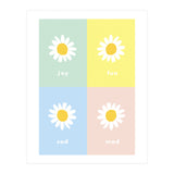 emotions - colorful - pop flower - joy - mad- sad - fun (Print Only) thumbnail