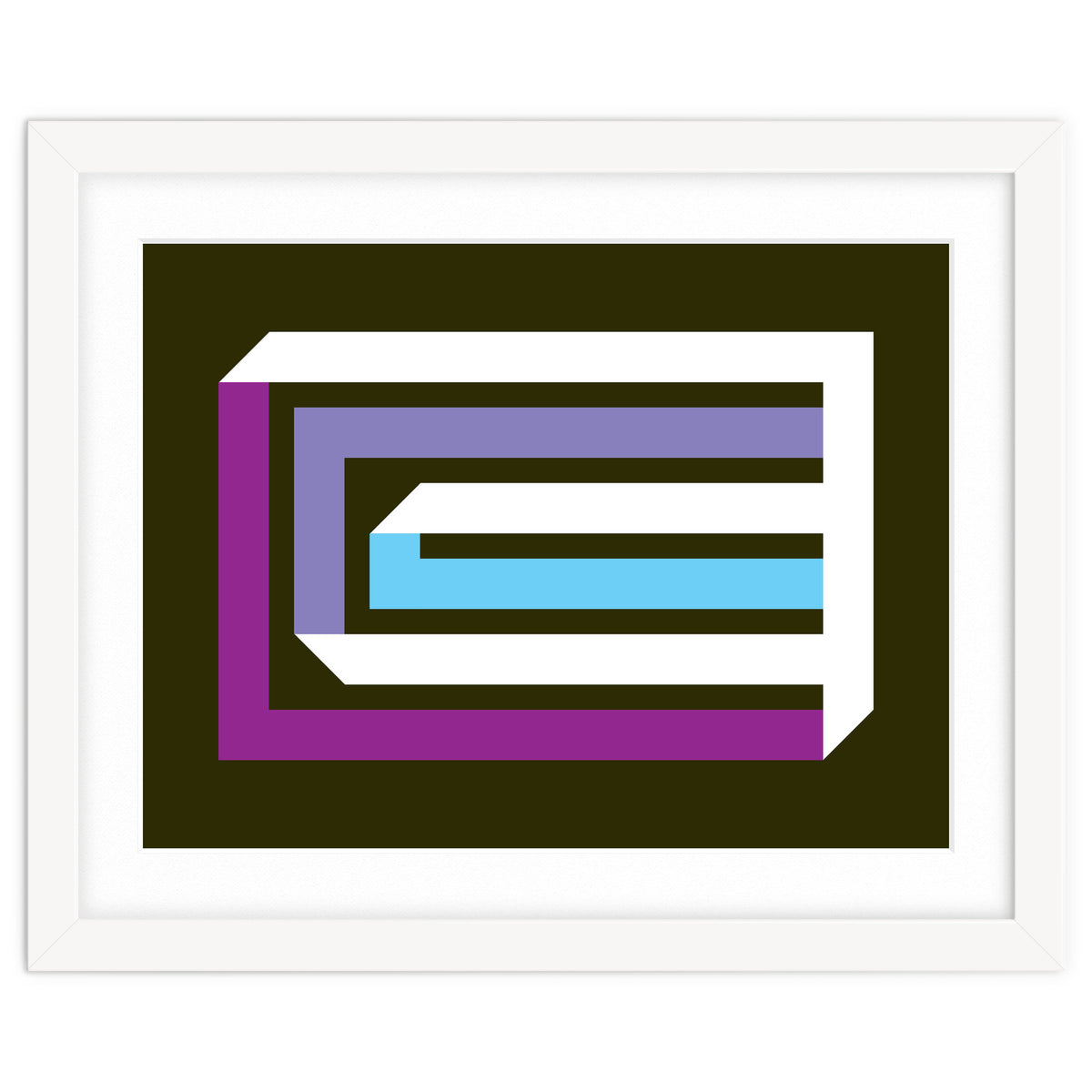 Geometric Shapes No. 35 -  brown, blue & lilac