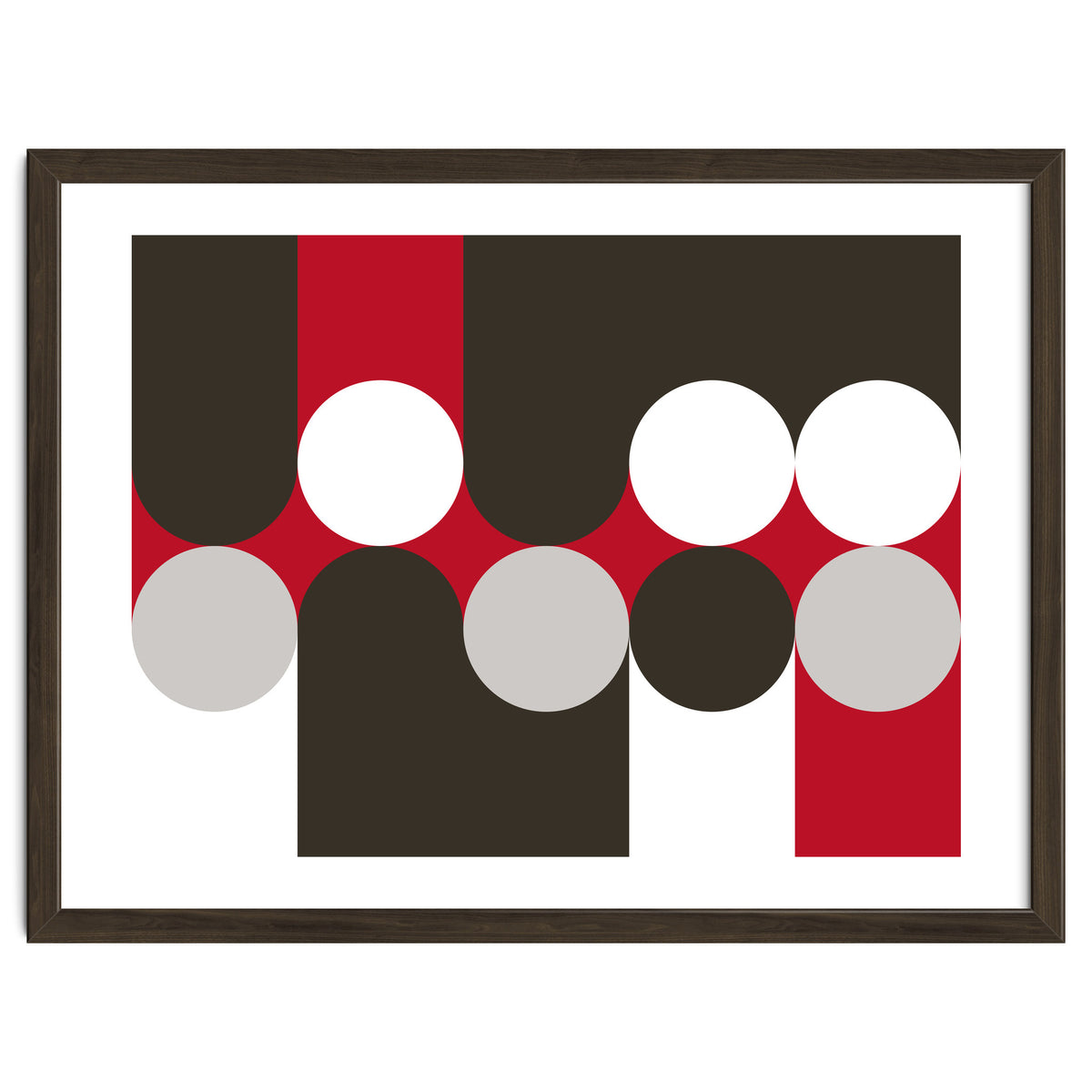 Geometric Shapes No. 33 - brown, red & white