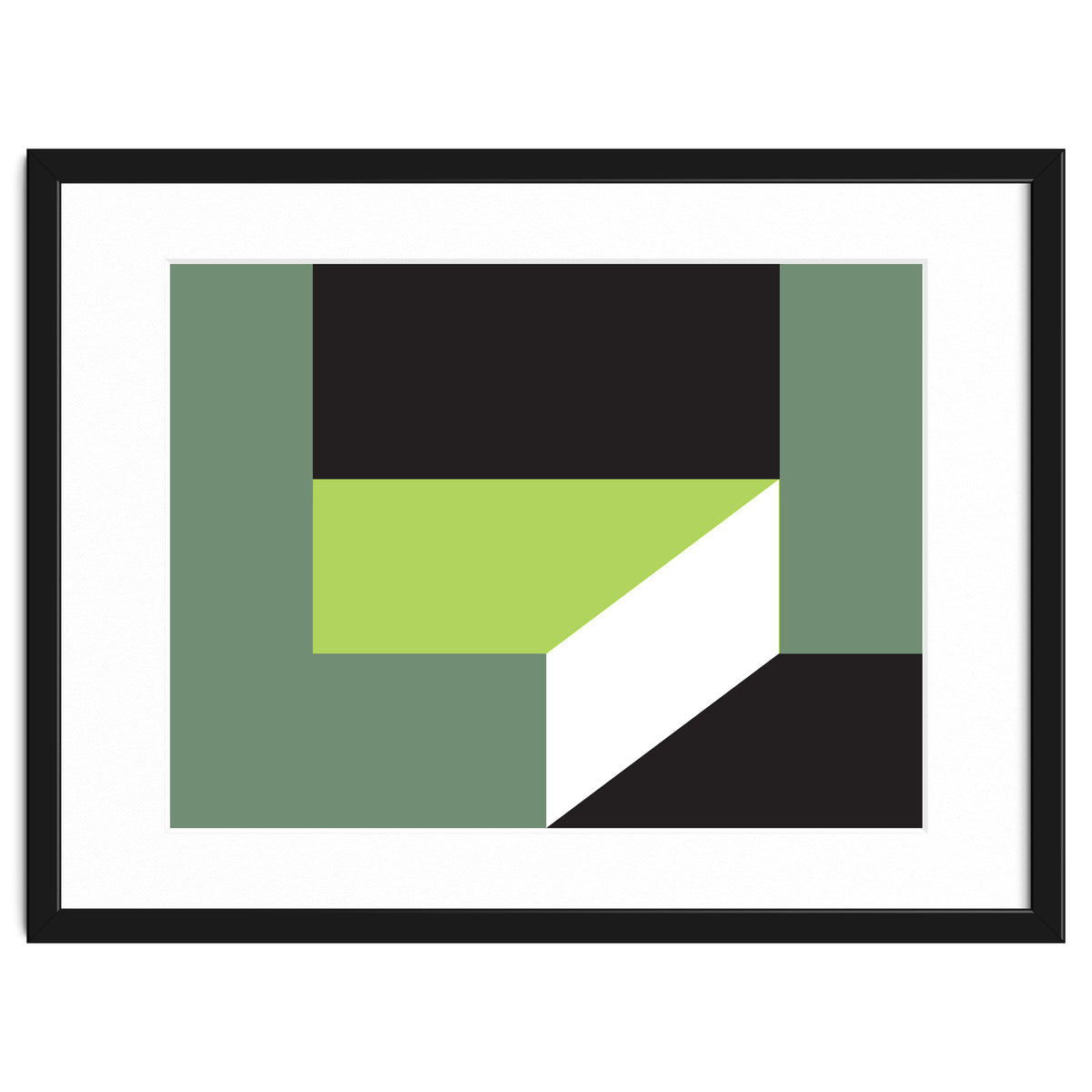 Geometric Shapes No. 83 - lime & grey