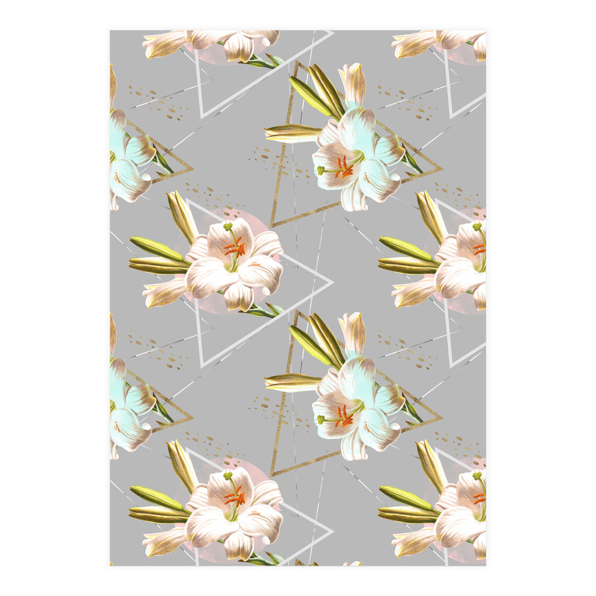 Botanical blooming with geometric 02 (Print Only)