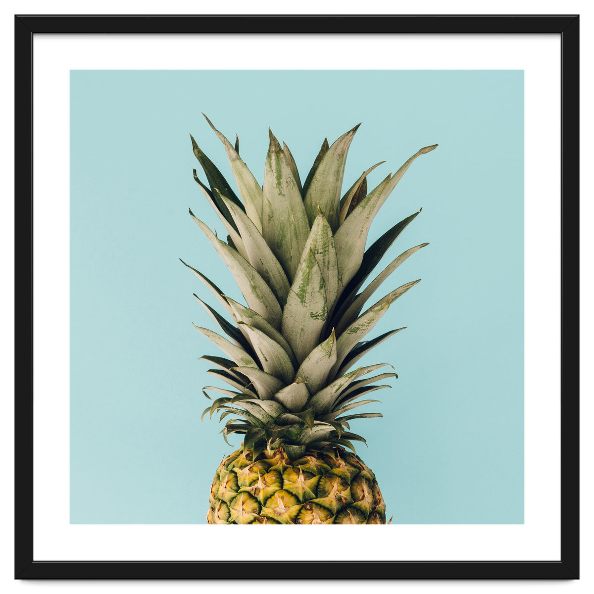 Pineapple On Blue Background