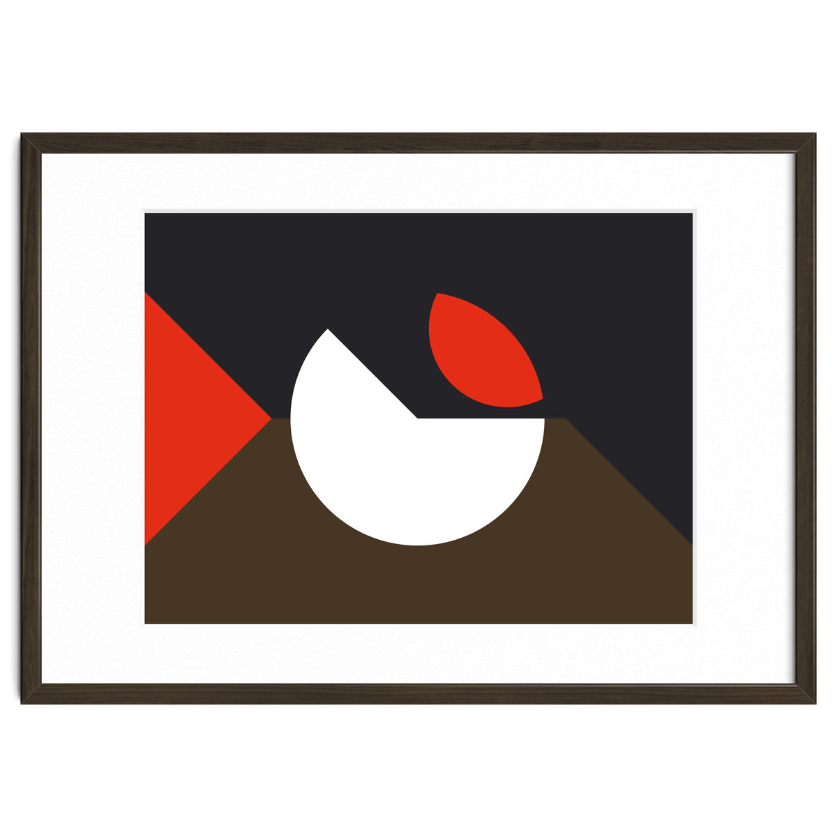 Geometric Shapes No. 10 - brown, dark blue & red