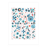 Turquoise Flower Mashup (Print Only) thumbnail