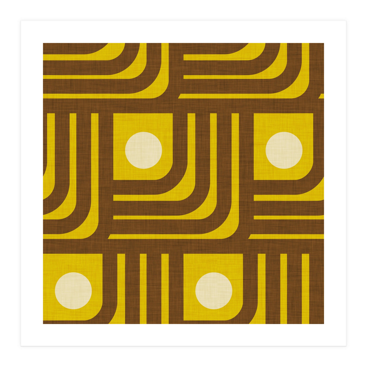70s Curve Lines Avocado Pearl  (Print Only)