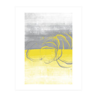 Abstract Painting No. 53 - Bubbles | Illuminating Yellow & Ultimate Grey (Print Only)