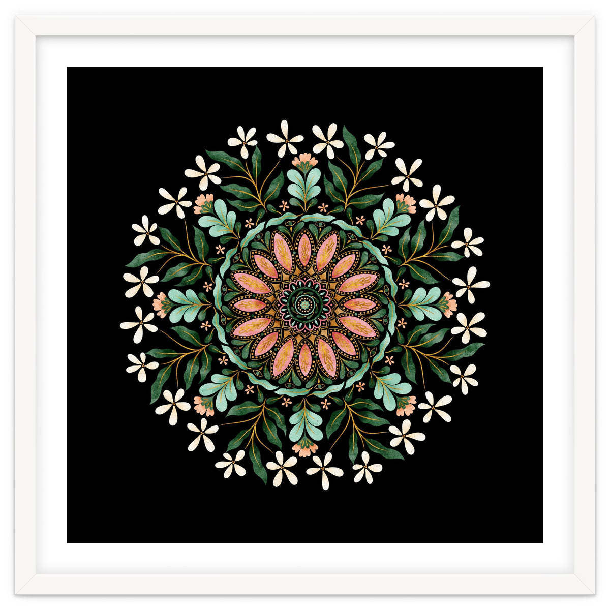 Floral Mandala | Black