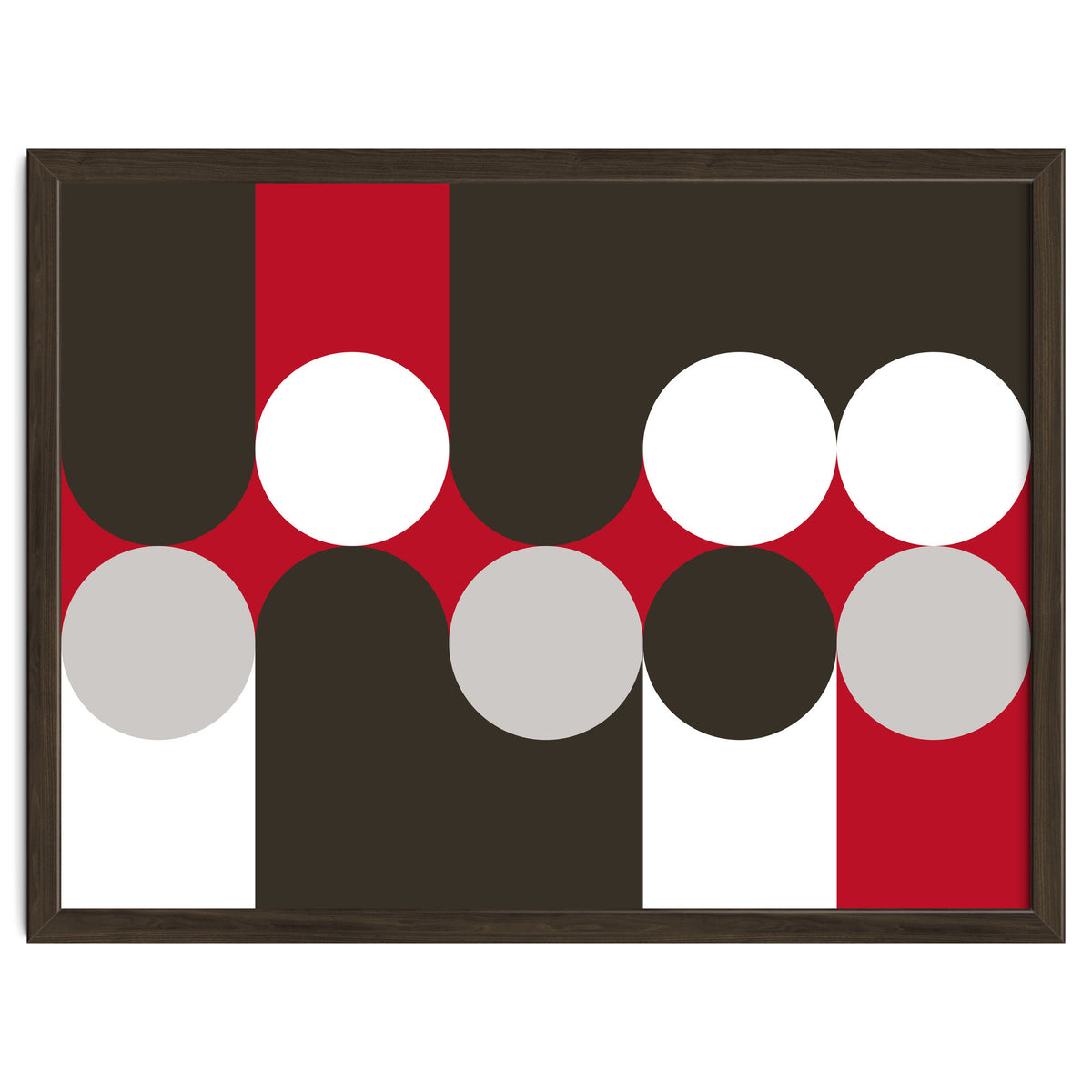 Geometric Shapes No. 33 - brown, red & white