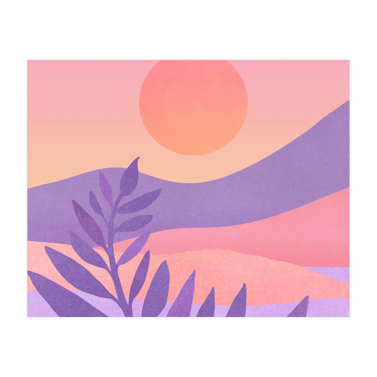 Oasis Sunset Landscape (Print Only)