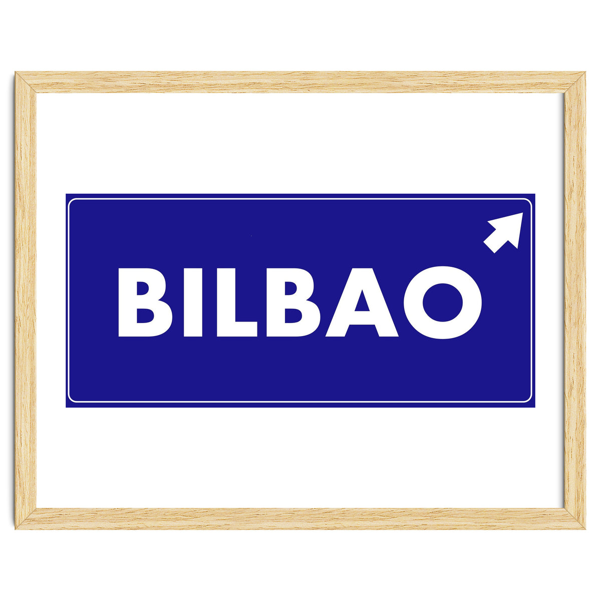 Let`s go to Bilbao, Spain! Blue road sign