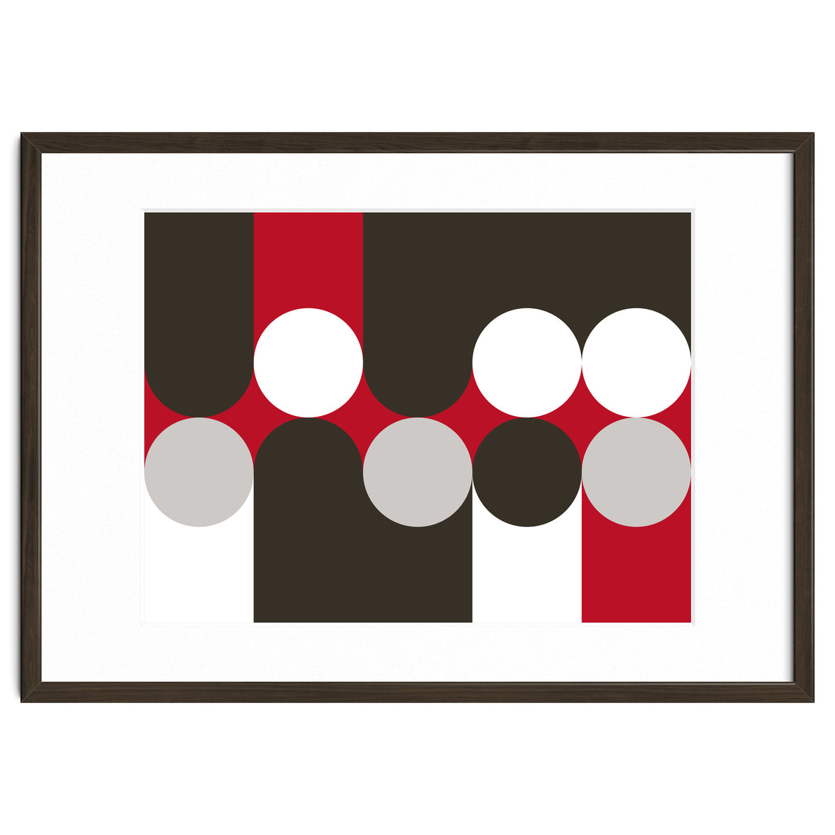 Geometric Shapes No. 33 - brown, red & white