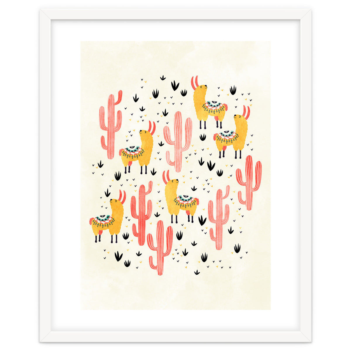 Yellow Llamas Red Cacti