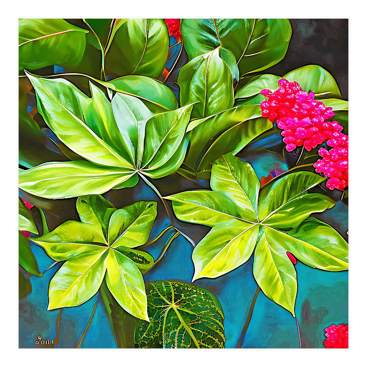 Bloom Like Never Before, Botanical Nature Jungle Plants, Bohemian Floral Blossom Forest Painting (Print Only)