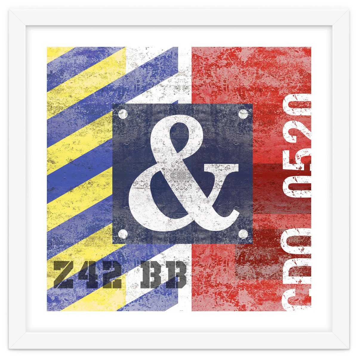 Blue Ampersand Industrial Abstract