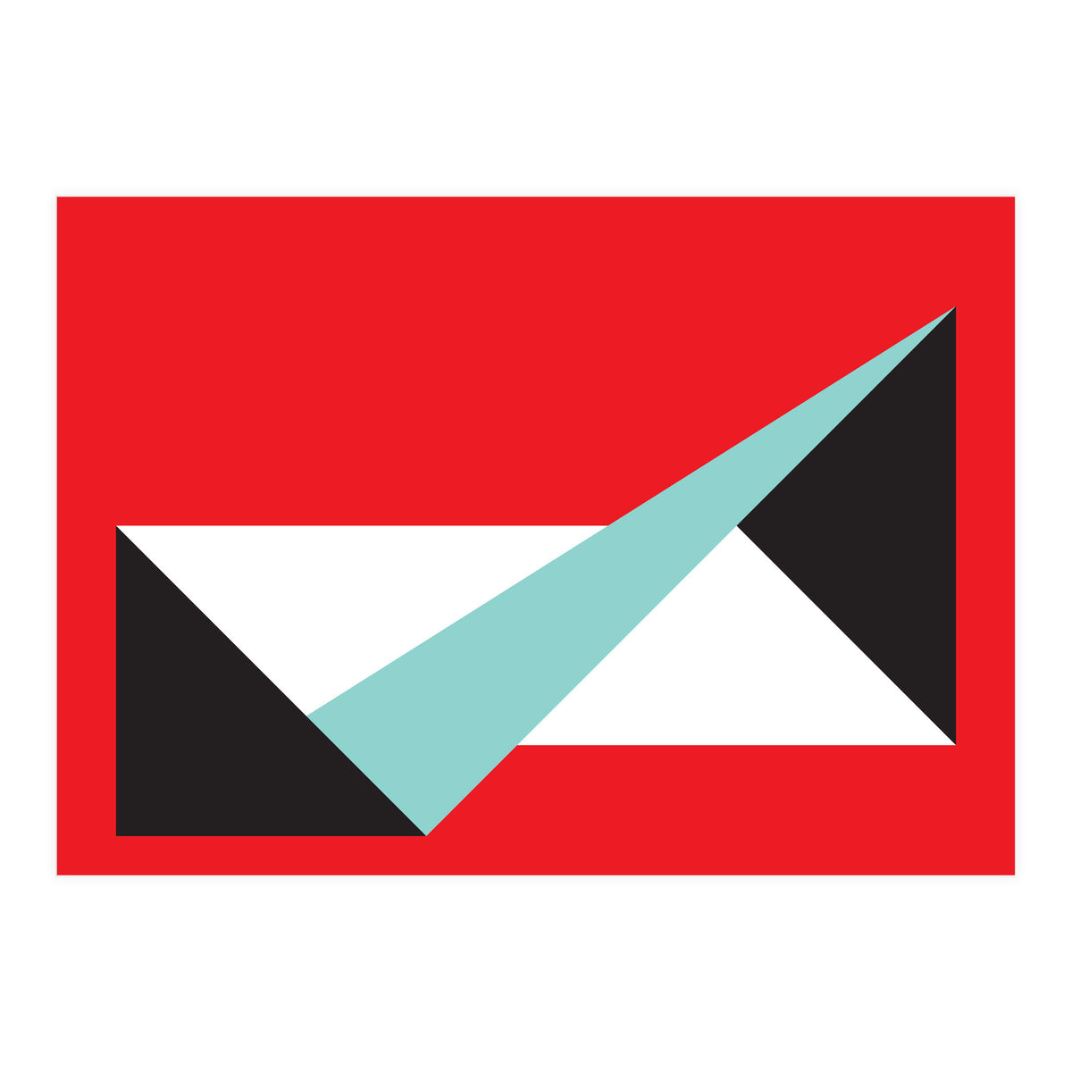 Geometric Shapes No. 49 -  teal, black & red (Print Only)