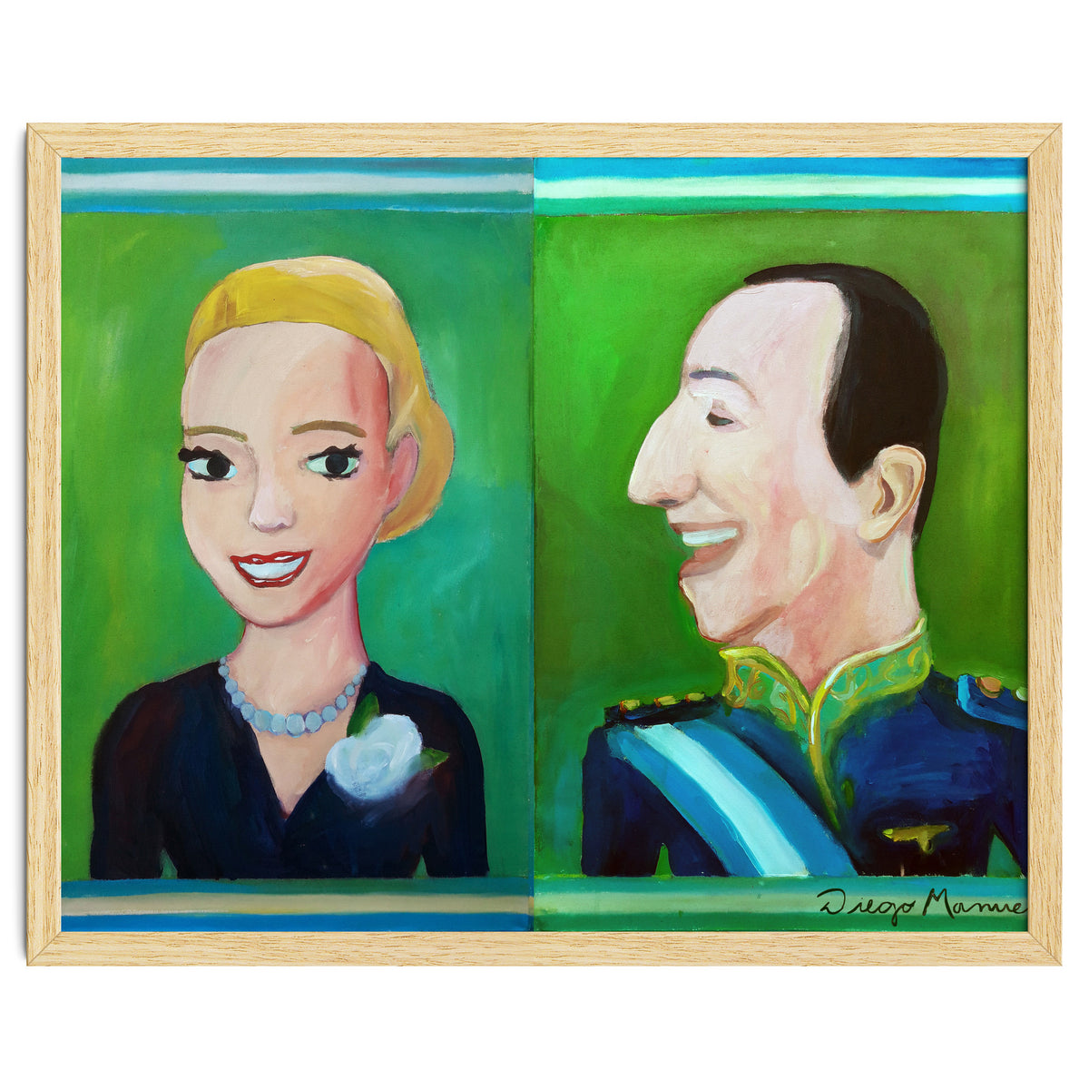 Evita y Juan Perón Díptico