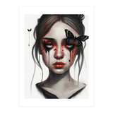 Goth Girl With Butterflies Portrait (Print Only) thumbnail