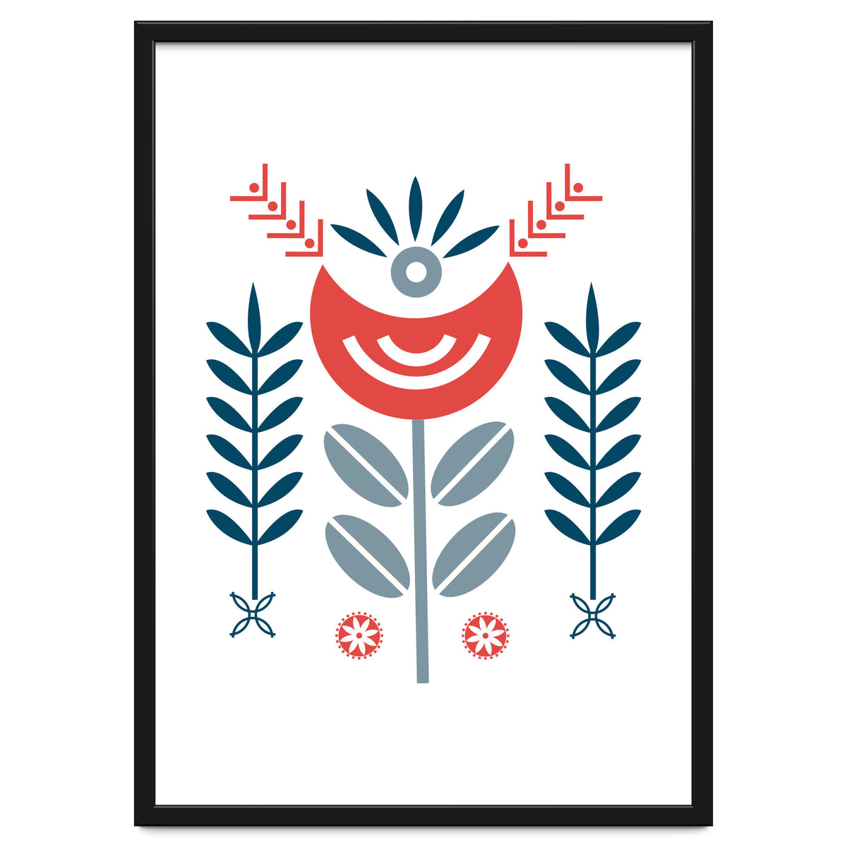 Scandi Folk Flower Pattern