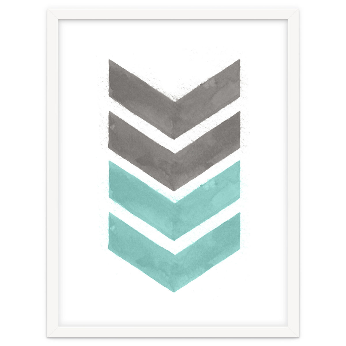 Mint Grey Chevron Print