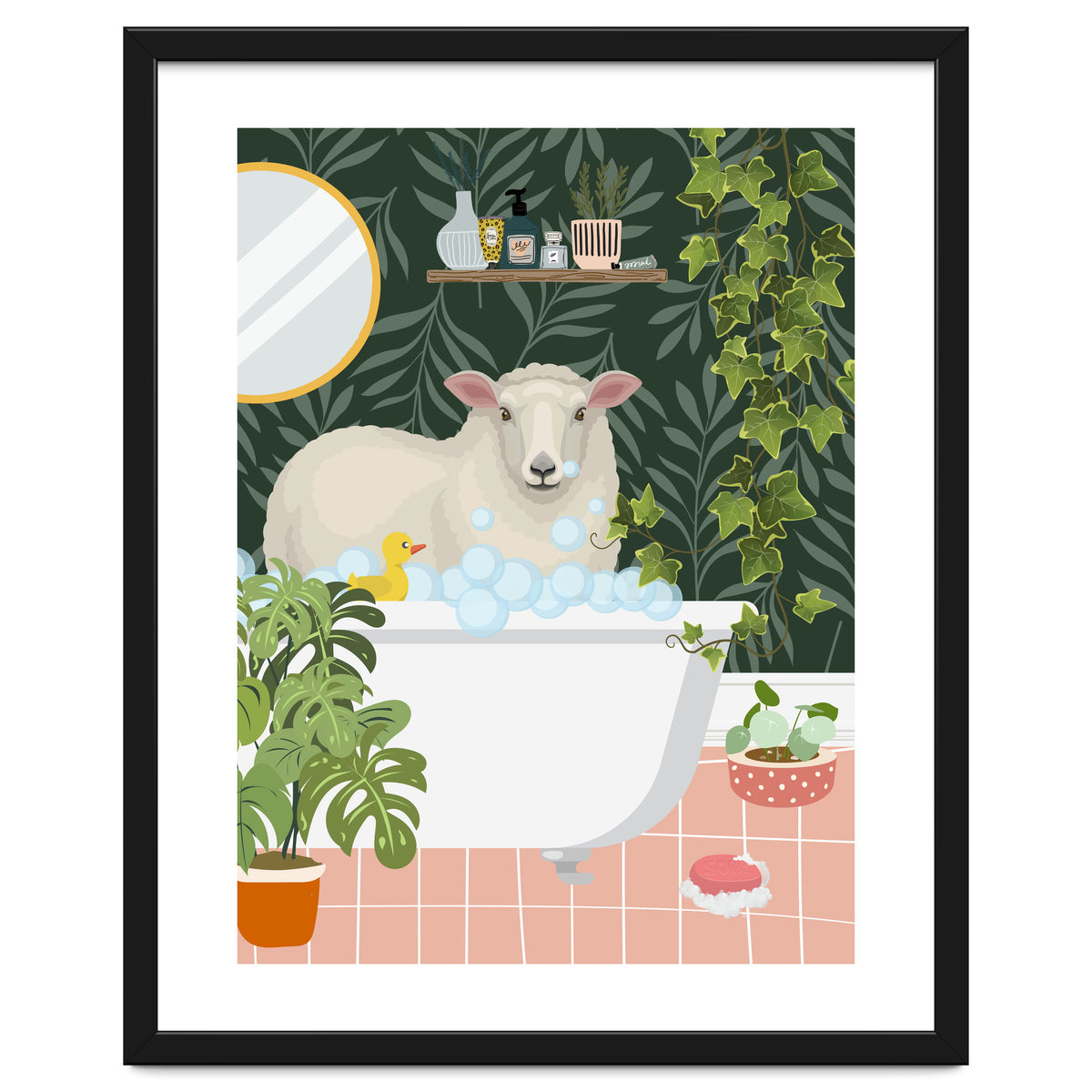 Sheep in Botanical Bathroom