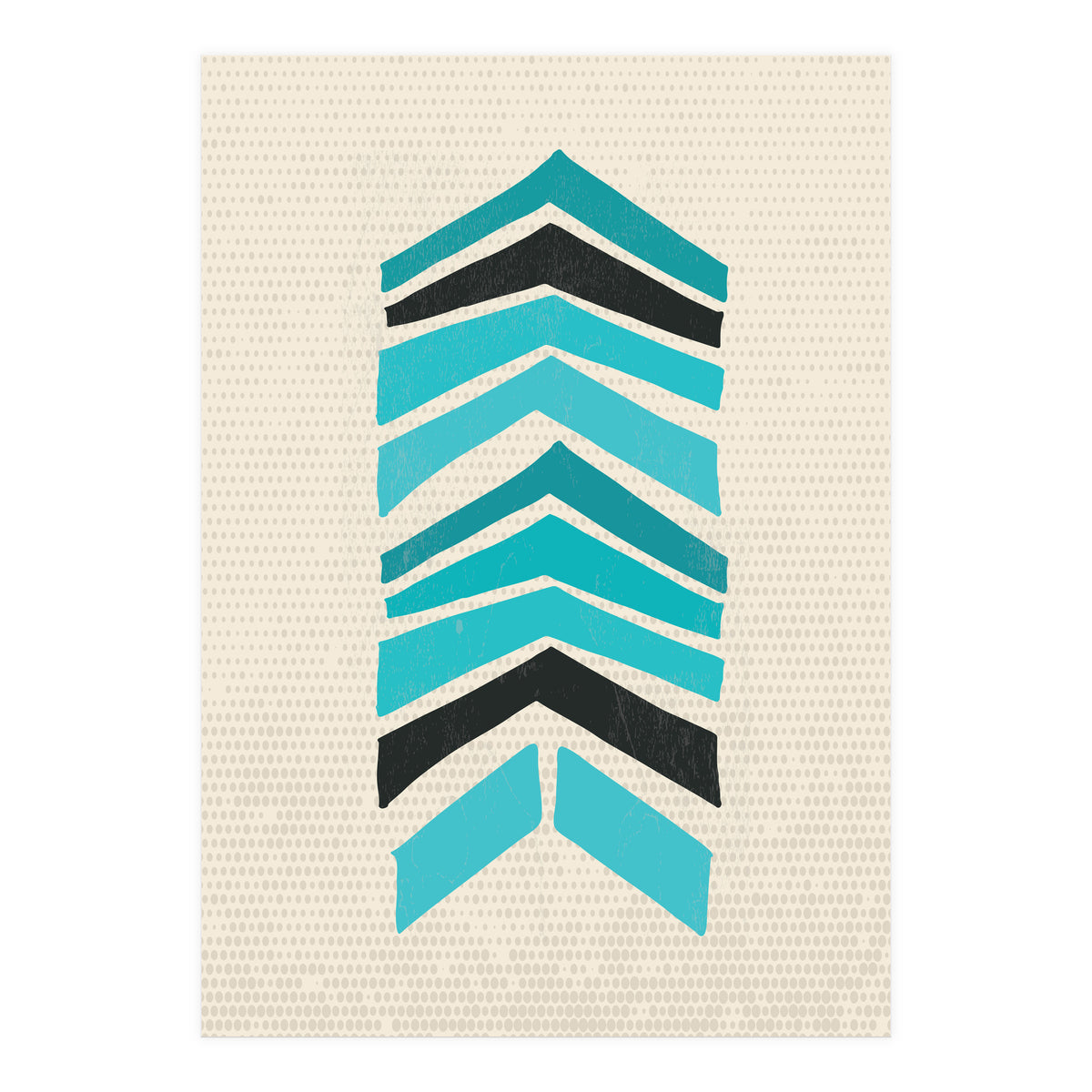 Retro Chevron Print Blue Variation (Print Only)