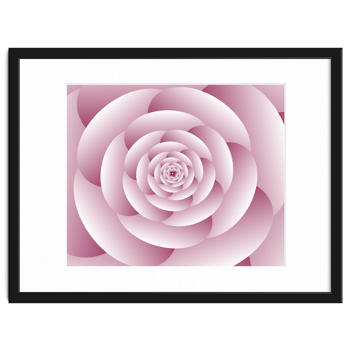 Abstract Rose Spiral 3D Art