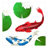 Watercolor Koi Fish And Lotus (Print Only) thumbnail
