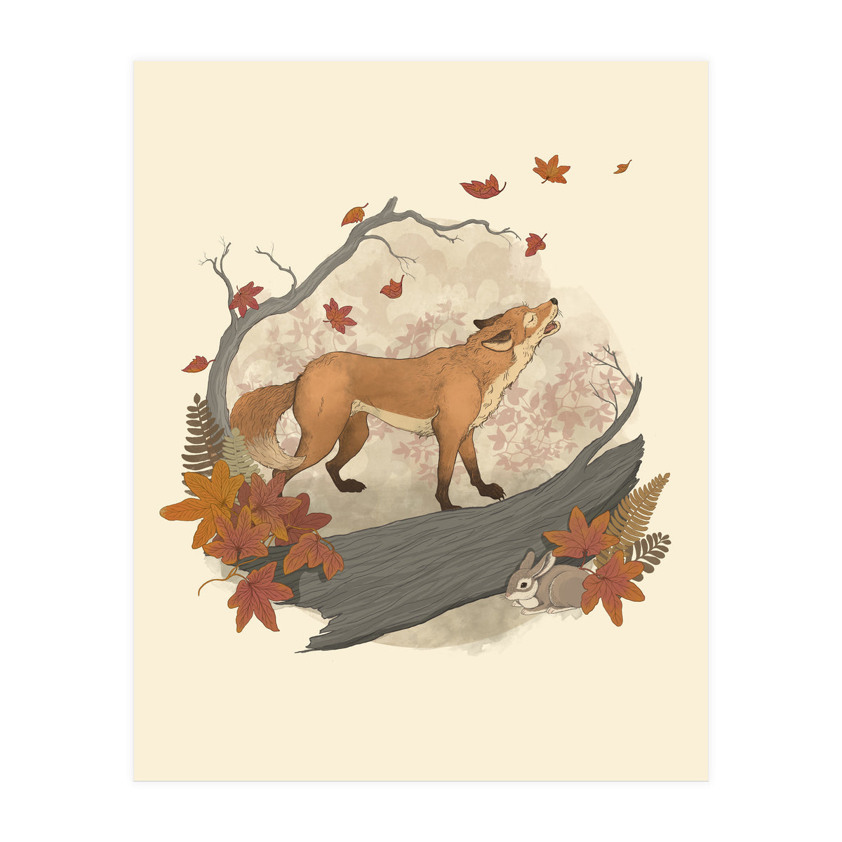 Fox And Rabbit (Print Only)