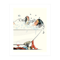 Wonder Woman in the Bath, funny Bathroom Humour (Print Only)