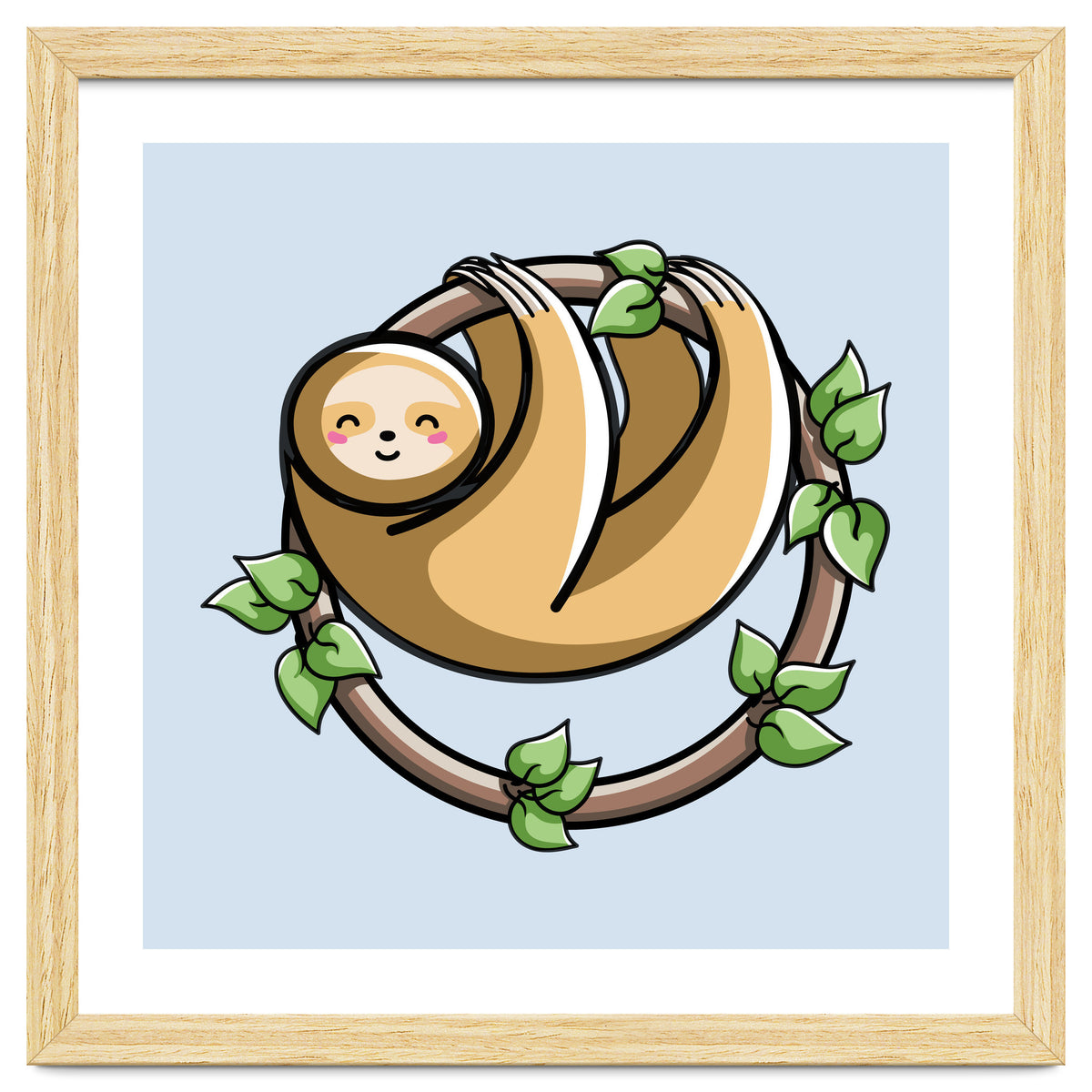 Kawaii Cute Sloth Circle