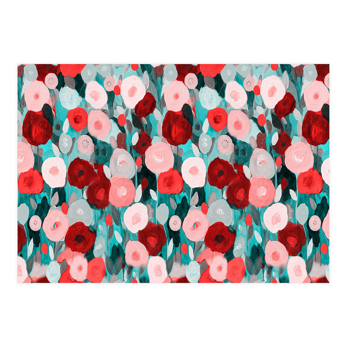 Abstract flower garden acrylic painting (Print Only)