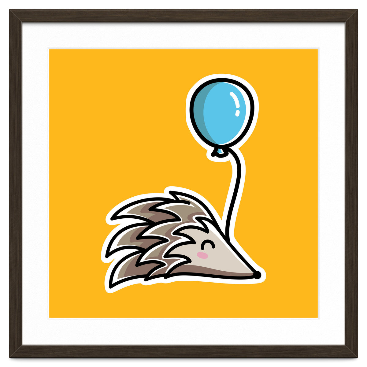 Kawaii Cute Hedgehog With Balloon