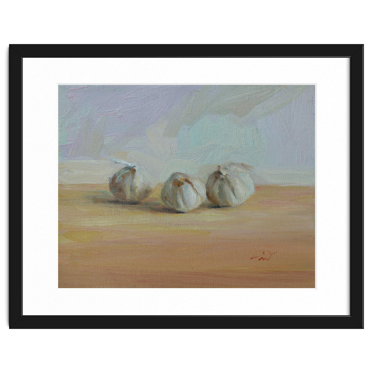 Three Garlic Globes Still Life Painting