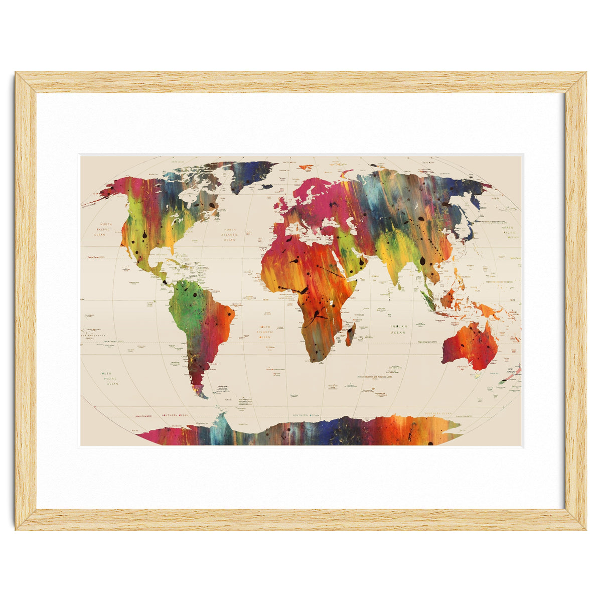 ALLOVER THE WORLD-Painted map