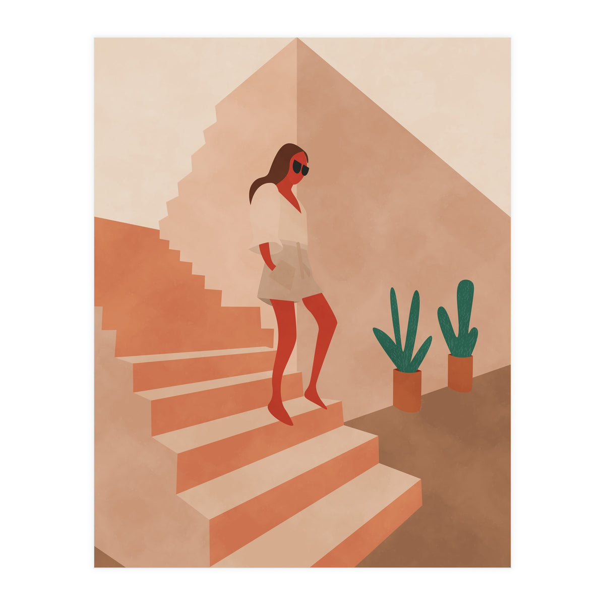 Abstract Tropical Boho Woman (Print Only)