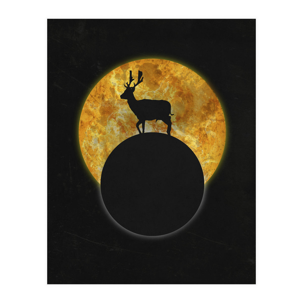 Deer On The Moon  (Print Only)